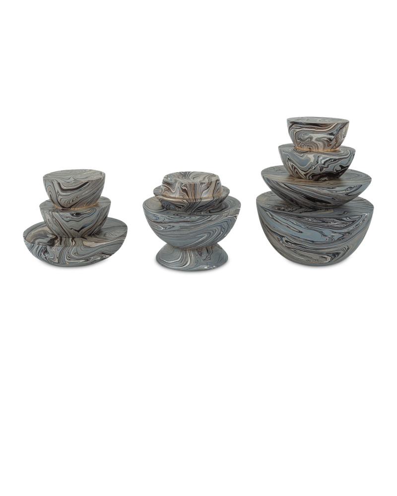 Marbleized Stacking Box Set of 3