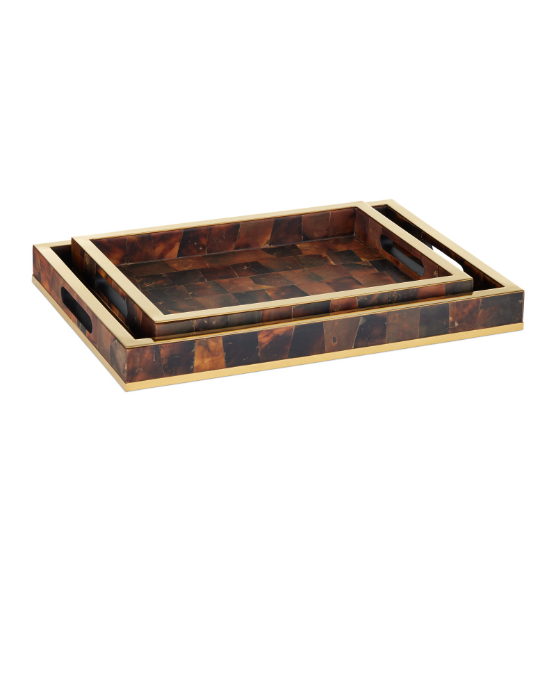 Casey Brown Tray Set of 2