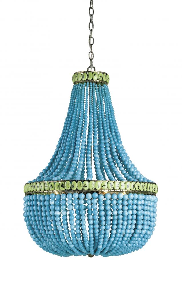Hedy Turquoise Beaded Glass Chandelier