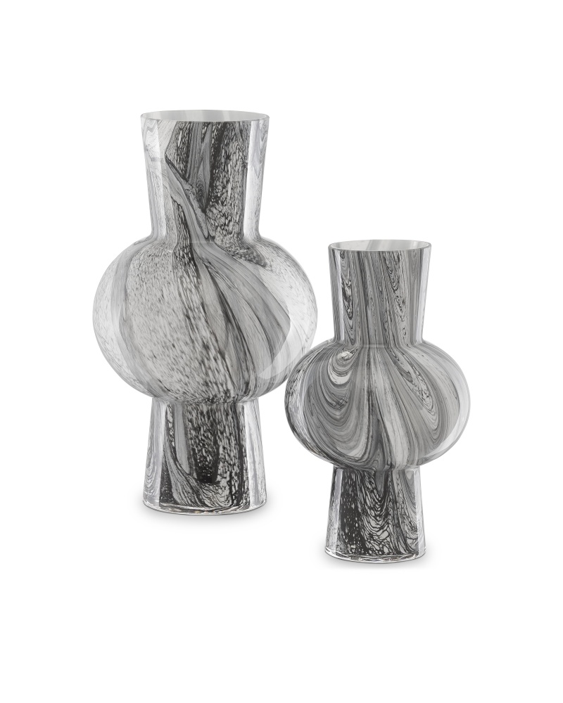 Stormy Sky Glass Vase Set of 2