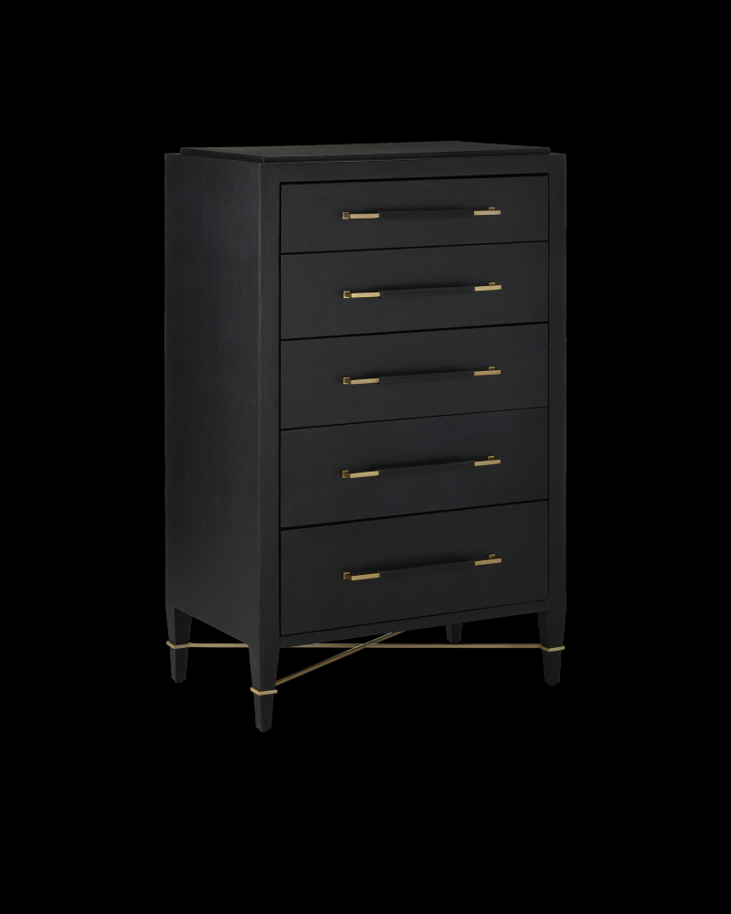 Verona Black Five-Drawer Chest