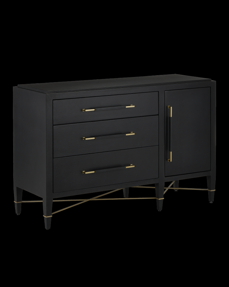 Verona Black Three-Drawer Ches