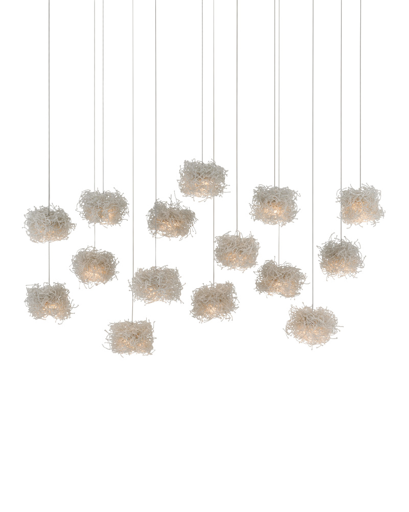 Birds Nest 15-Light Linear Multi-Drop Pendant