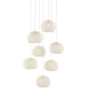 Currey 9000-0911 - Piero White 7-Light Round Multi-Drop Pendant