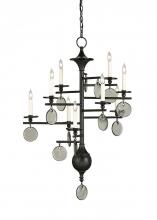 Currey 9126 - Sethos Small Black Recycled Glass Chandelier