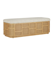 Currey 7000-0662 - Anisa Sea Sand Storage Bench, Dunmeyer Parchment