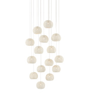 Currey 9000-0912 - Piero White 15-Light Round Multi-Drop Pendant