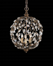 Currey 9652 - Crystal Bud Gold Orb Chandelie