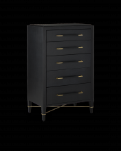 Currey 3000-0248 - Verona Black Five-Drawer Chest