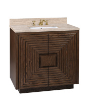 Currey 3800-0011 - Morombe 36" Cocoa Travertine Vanity with Rectangular Undermount Sink
