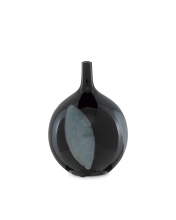 Currey 1200-0408 - Let Us Twist the Glass Round Black Vase