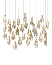 Currey 9000-0707 - Glace Mirror 30-Light Linear Multi-Drop Pendant